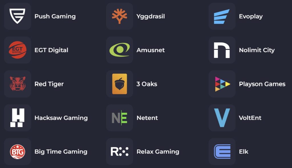 Προεπισκόπηση των παρόχων του Rolling Slots Casino